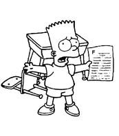 coloriage bart simpson recoit une mauvaise note a l ecole